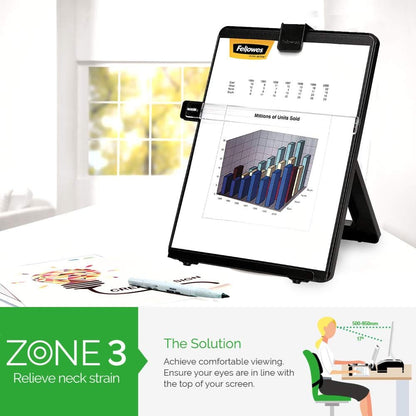 Fellowes Adjustable Document Holder with Line Guide - Black
