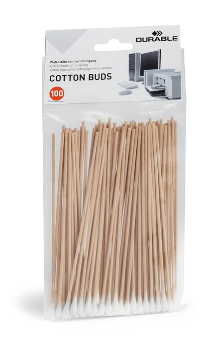 Durable Biodegradable Wooden Cotton Buds - Extra Long and Eco Friendly - Plastic Free Cleaning Stick Swabs (Pack 100) -