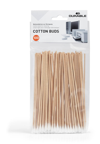 Durable Biodegradable Wooden Cotton Buds - Extra Long and Eco Friendly - Plastic Free Cleaning Stick Swabs (Pack 100) -