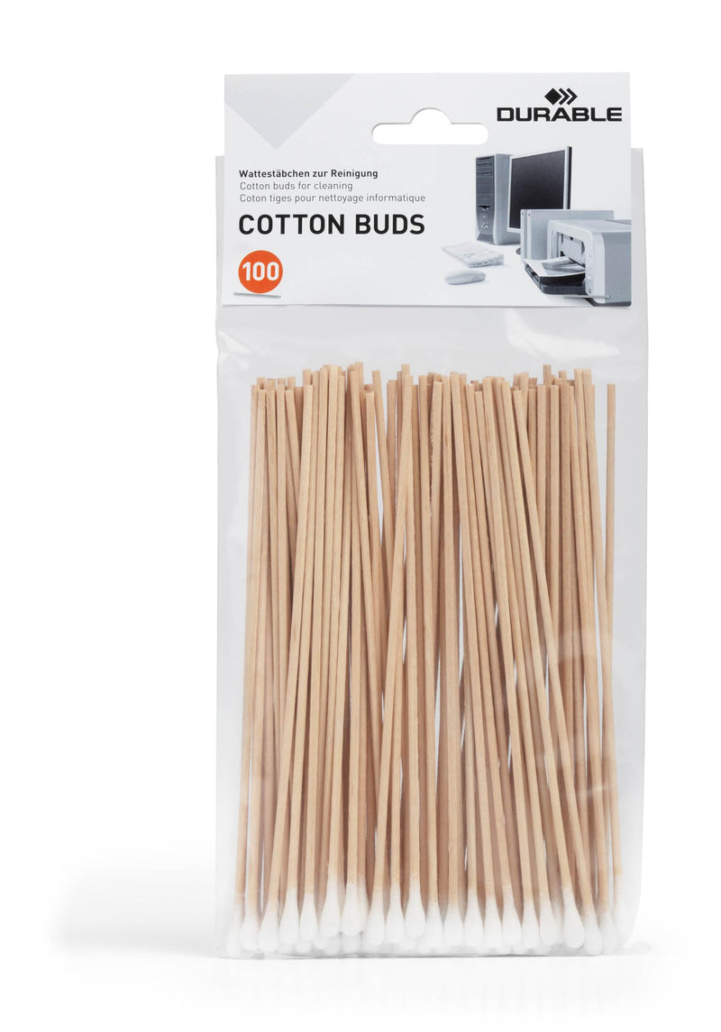 Durable Biodegradable Wooden Cotton Buds - Extra Long and Eco Friendly - Plastic Free Cleaning Stick Swabs (Pack 100) -