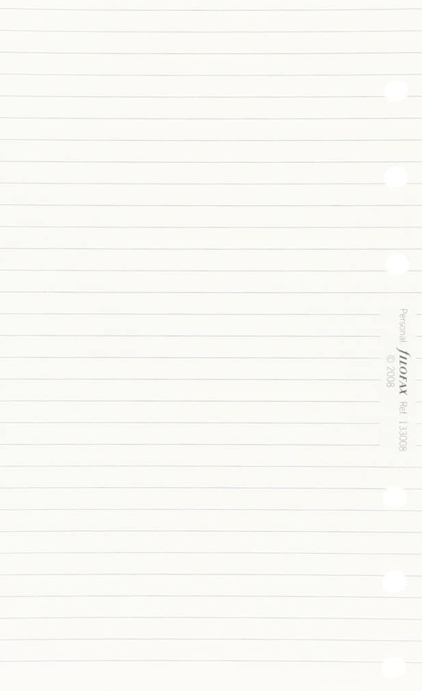 Filofax Personal white ruled notepaper refill