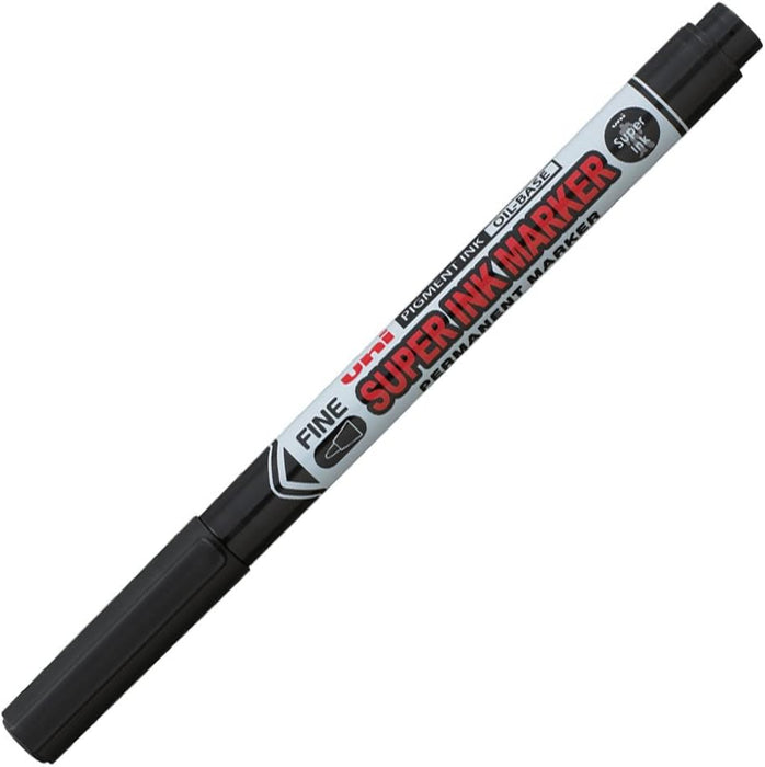 uni-ball Super Ink Permanent Marker Pens. Black Felt Tip Pens for Art, Crafts, Multi Surface Use on Fabric, Paper, CD's, DVD's, Kitchen, Garden, Plastic, Freezer Bags, Glass, Metal, Wood. Pack of 12