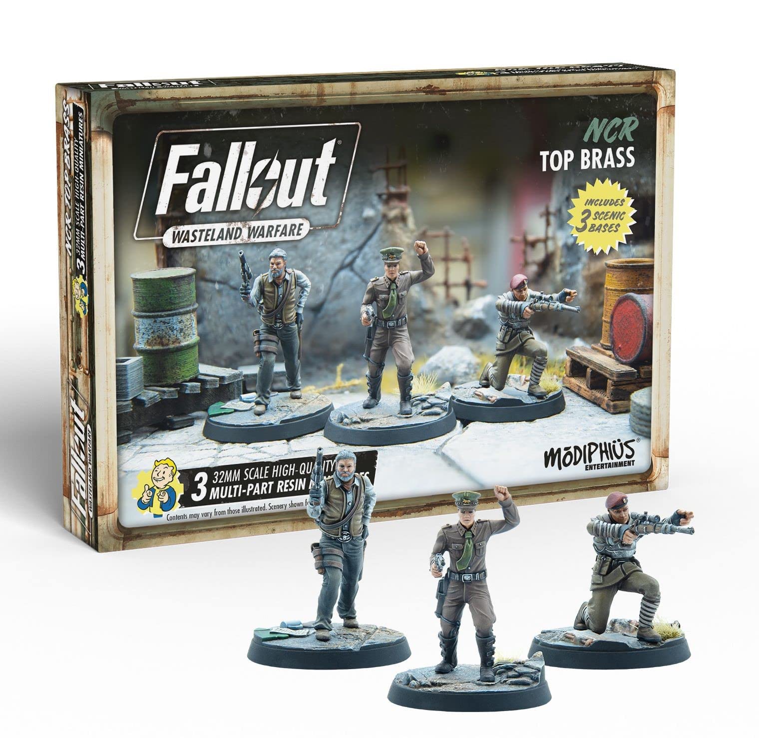 Modiphius Entertainment Fallout Wasteland Warfare NCR Top Brass Miniatures Set, Multicolor, MUH052147