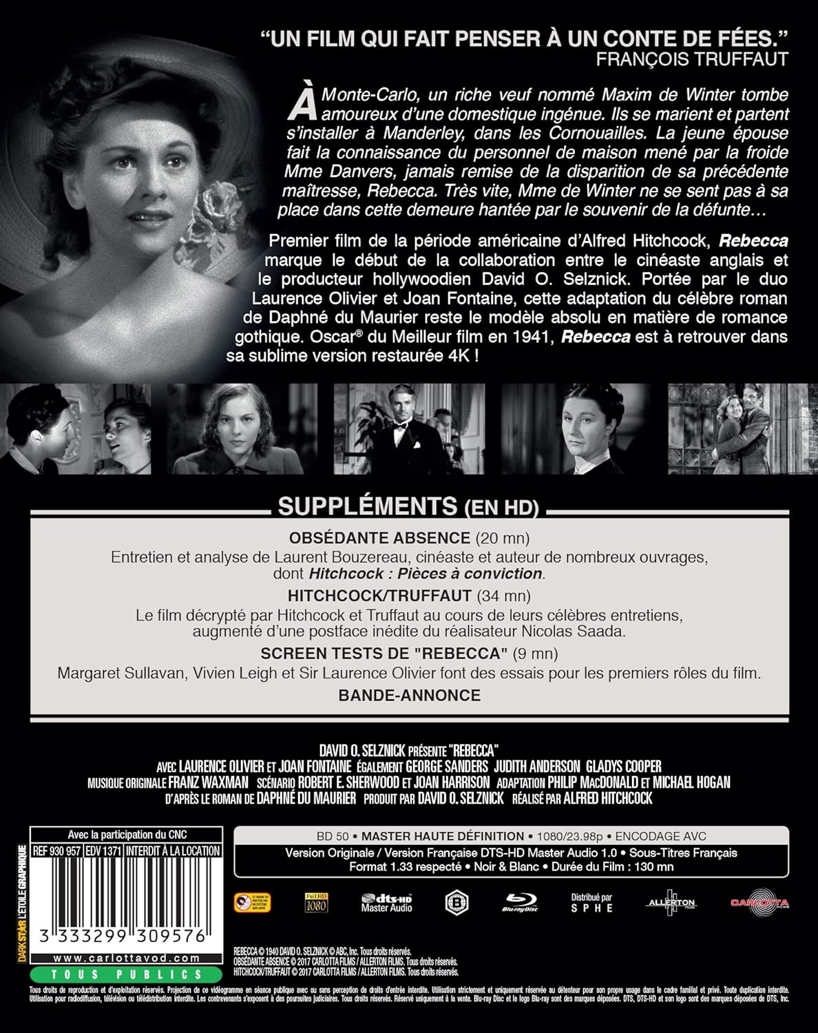 Rebecca [Blu-ray] [FR Import]