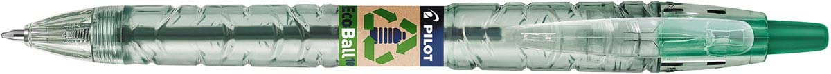 Pilot Ecoball Recycled Ballpoint Medium, Green, Pack of 10