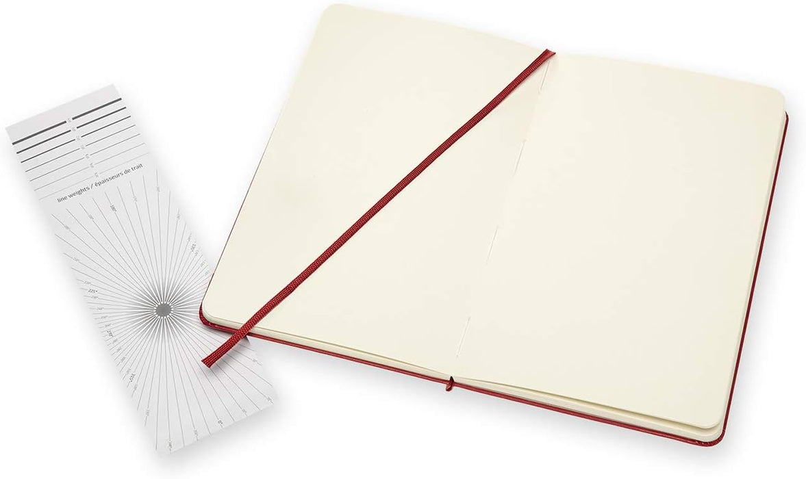 Moleskine Medium Size 11.5 x 18 cm Art Sketchbook, Sketchbook for Drawings, Paper Suitable for Pencils, Pastels, Fountain Pens and Markers, Hard Cover, Colour Scarlet Red, 88 Pages,Ivory