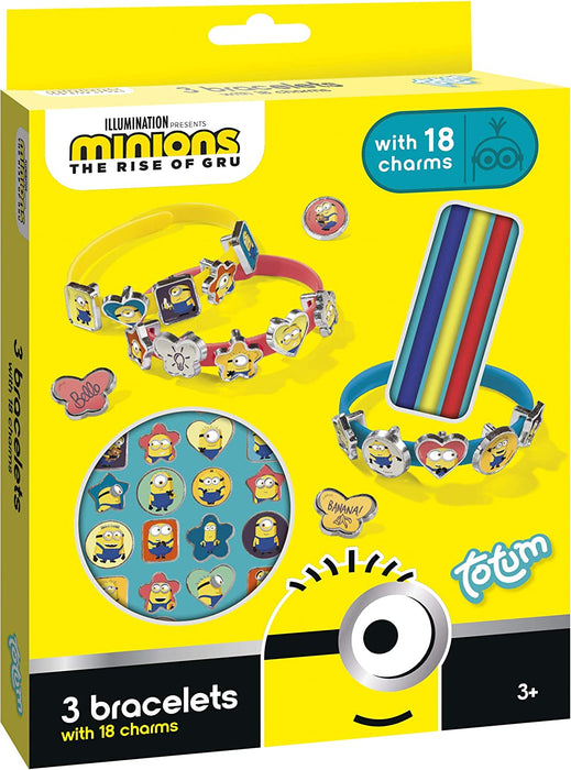 MINIONS 710108 Craft Set: Create Coloured Bracelets with 18 Charms with Motifs of The Funny