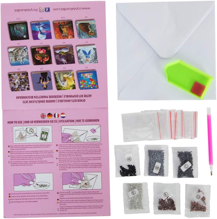Craft Buddy Crystal Art Horse, 18x18cm Crystal Art Card, Multicoloured, 18x18