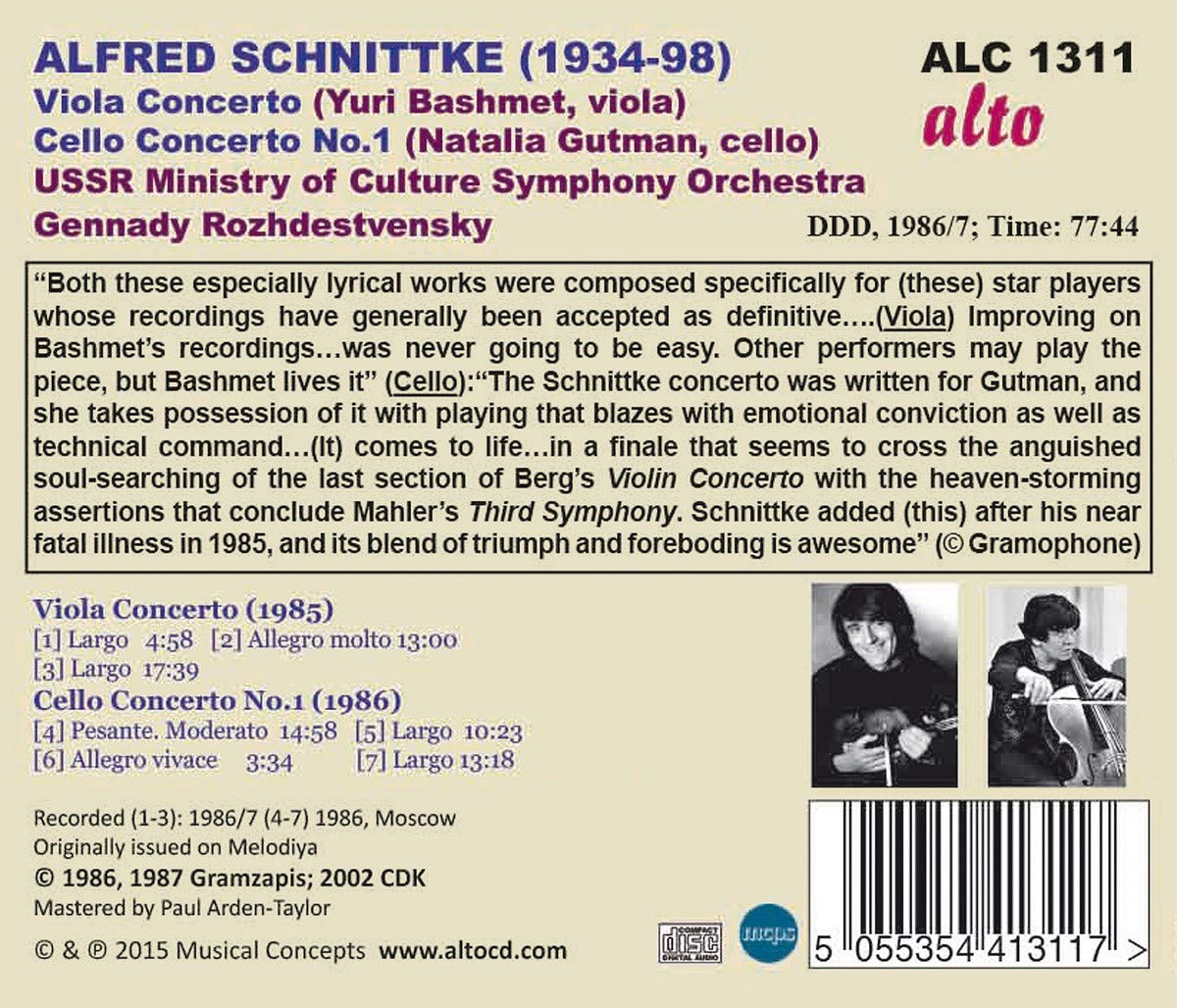 Schnittke: Bratschenkonzert/Cellokonzert Nr. 1