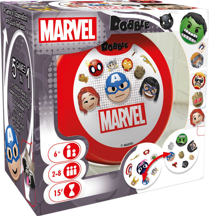 Asmodee | Dobble Marvel Emoji | Juego de Cartas | A Partir de 6 años | 2-8 Jugadores | 15 Minutos de Tiempo de Juego