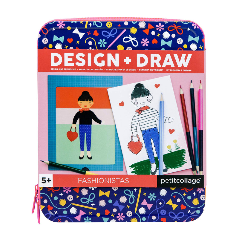 Petit Collage Design + Draw Fashionistas,multicolor,PTC263