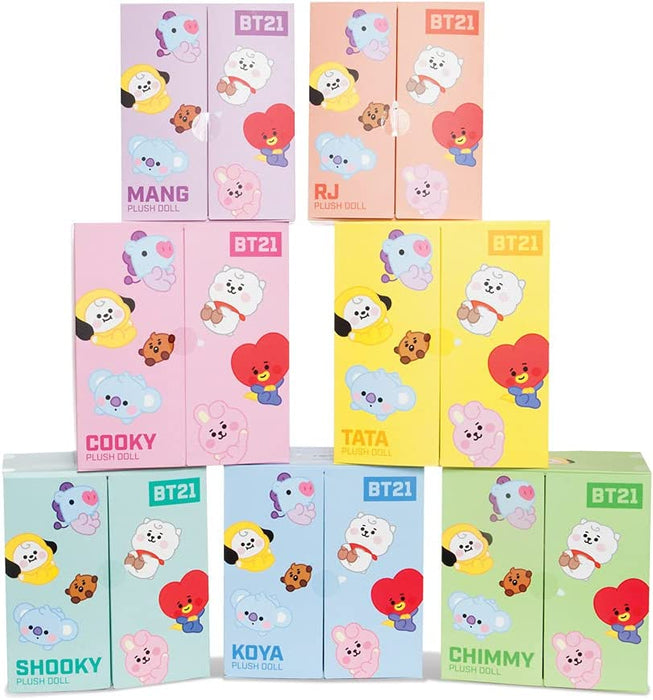 AURORA BT21 Official Merchandise, Baby MANG Sitting Doll 8In, Soft Toy, Purple, Blue & Purple, 61372