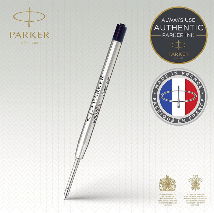 Parker Ballpoint Pen Refills | Medium Point | Black QUINKflow Ink | 10 Count Black pack of 10