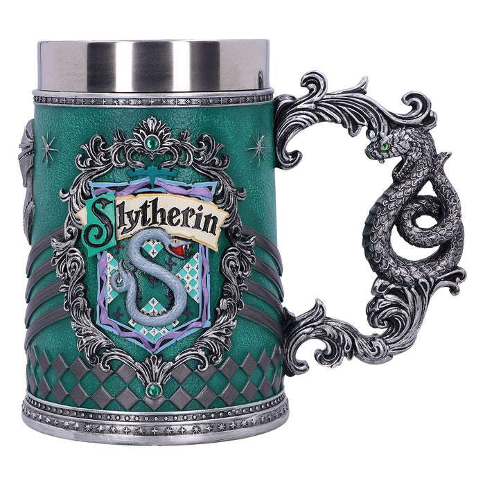 Nemesis Now Harry Potter Slytherin Hogwarts House Collectible Tankard, Green Silver, 15.5cm
