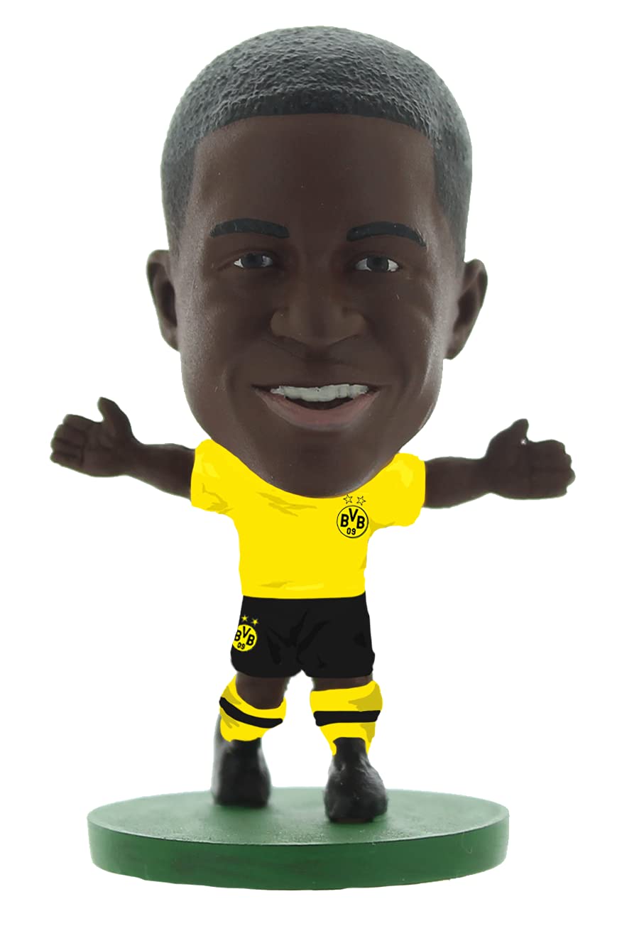 SoccerStarz - Borussia Dortmund Youssoufa Moukoko - Home Kit (Classic Kit) /Figures, 2.5 x 2.5 x 5 cm
