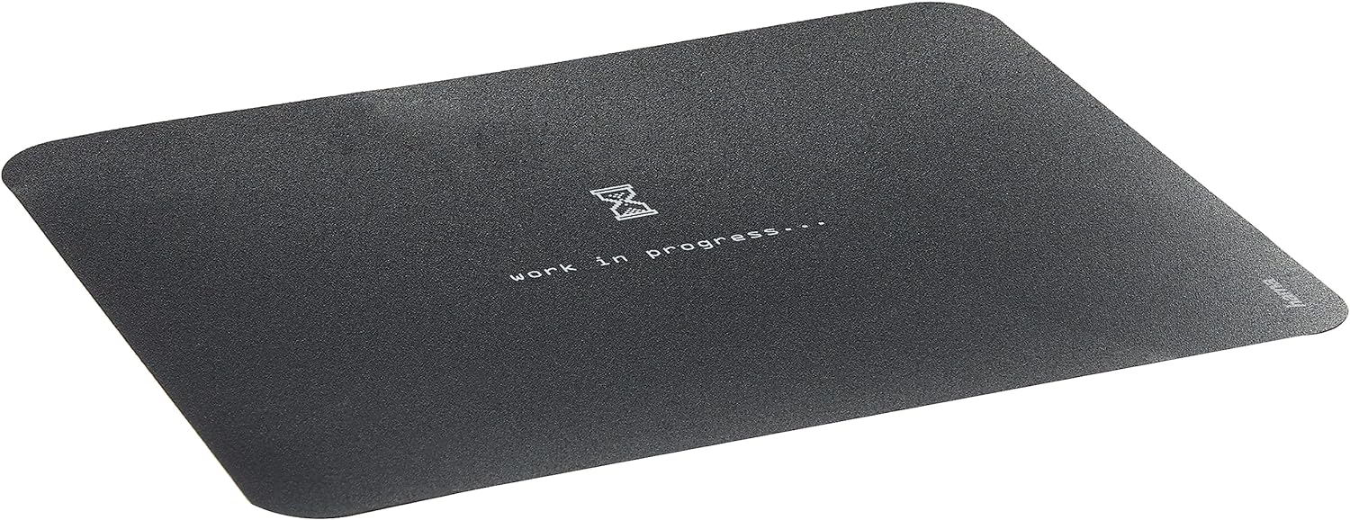 Hama Work in Progress 54795 Mouse Mat Grey (W x H x D) 220 x 1 x 180 mm Black