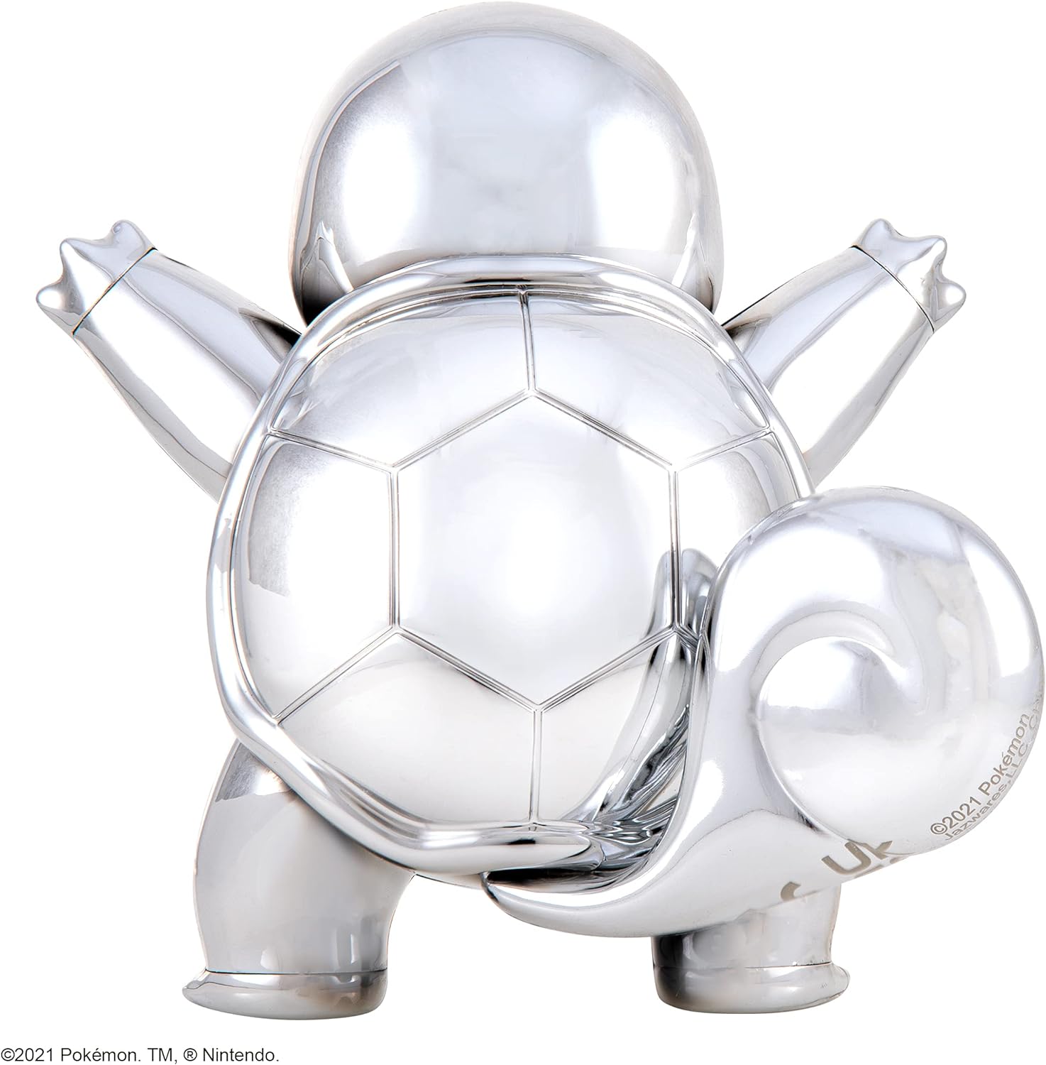 Pokemon EA 25th Celebration 3 Inch Silver Squirtle Figure, Sliver Modern