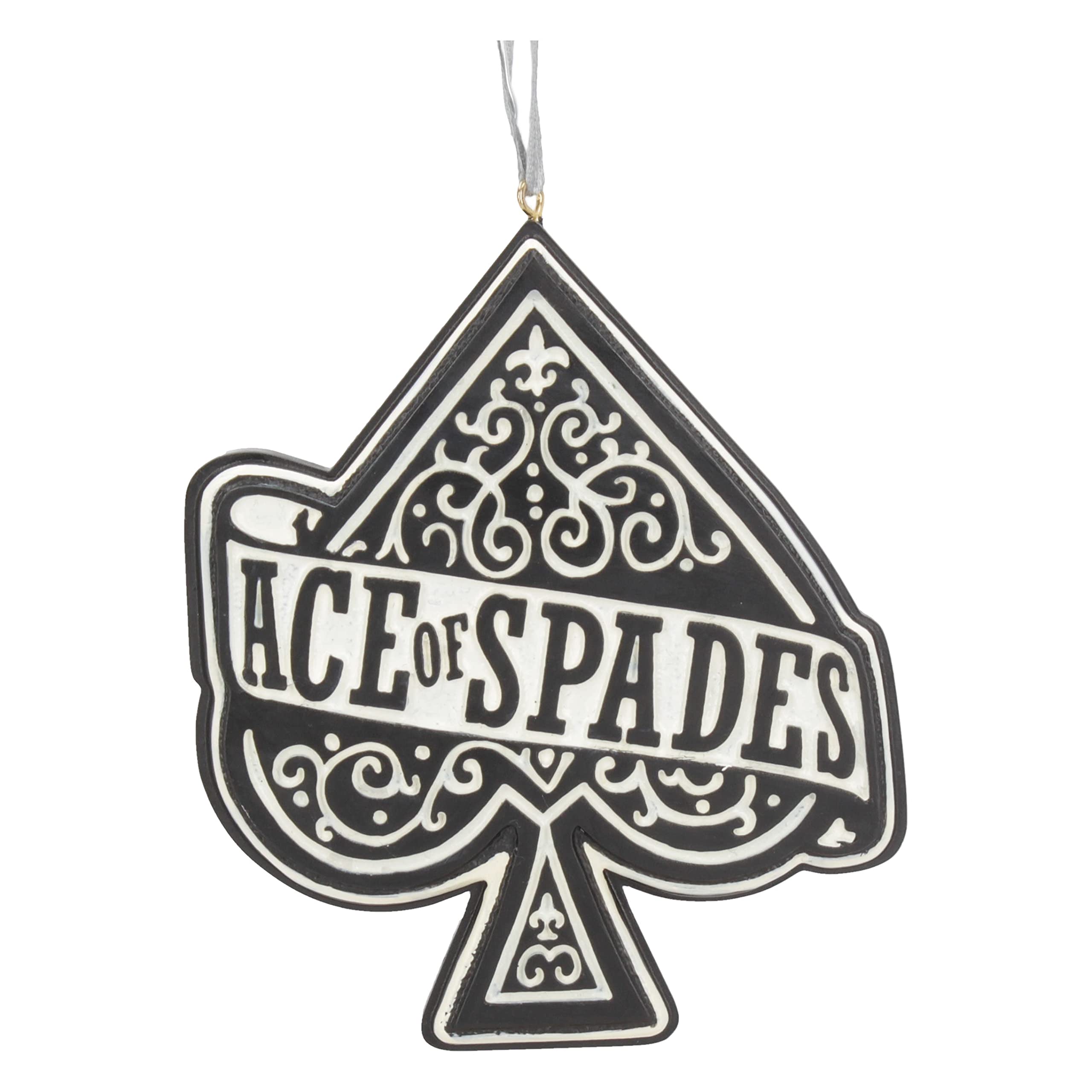 Nemesis Now Officially Licensed Motorhead Ace of Spades Hanging Festive Decorative Ornament, Black White, 11cm