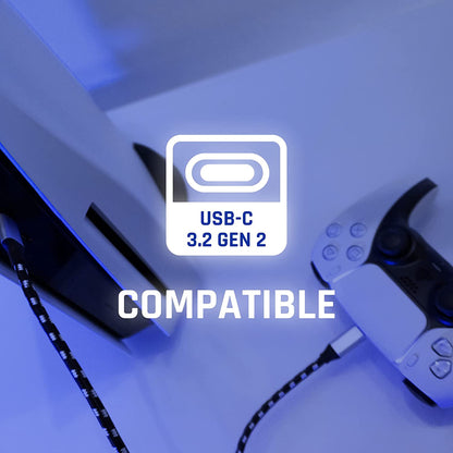 Snakebyte PS5 CHARGE & DATA CABLE 5 - USB 3.2 Typ C Kabel, Typ C Ladekabel und Datenkabel, Aufladen von PlayStation 5 DualSense Controller, komp. mit Xbox Series X, Samsung, Huawei, uvm. - PS5-Design