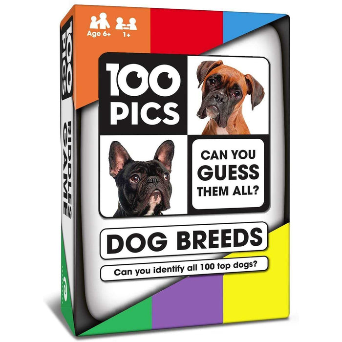 100 PICS Dog Breeds Travel Game - Family Flash Cards, Pocket Puzzles For Kids And Adults