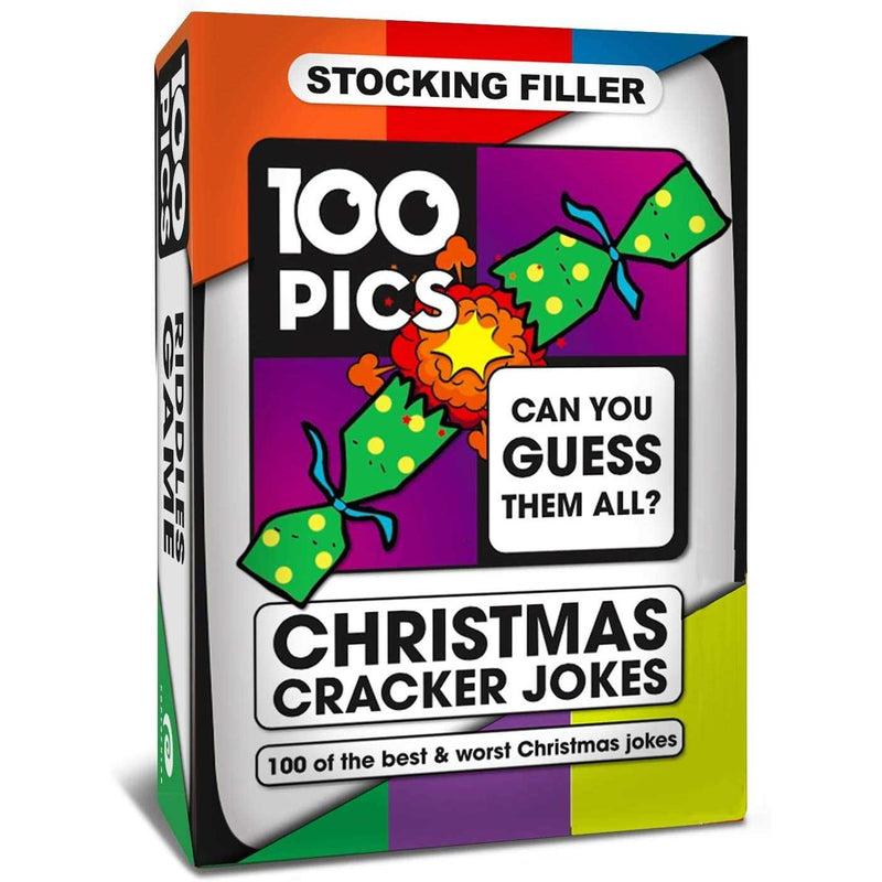 100 PICS Christmas Jokes Family Game - Secret Santa Stocking Fillers Xmas Gifts And Travel Card Games
