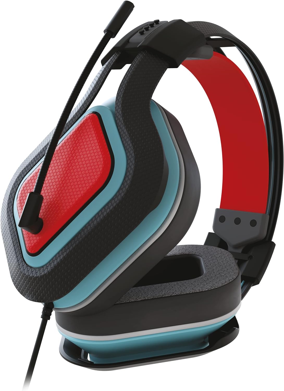 Gioteck HC9 Wired Stereo Over-Ear Headset for PS5/PS4, Xbox Series X, Switch, PC - Red & Blue - Extreme Comfort - Immersive Sound 2021 - Black & Red