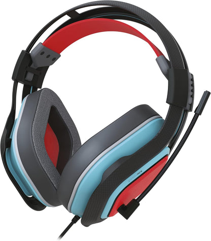 Gioteck HC9 Wired Stereo Over-Ear Headset for PS5/PS4, Xbox Series X, Switch, PC - Red & Blue - Extreme Comfort - Immersive Sound 2021 - Black & Red