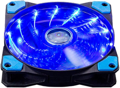 MARVO FN10RD - 120 mm Case Fan Cooling Fan for PC LED Anti-Vibration Low Noise Colour: Blue