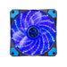 MARVO FN10RD - 120 mm Case Fan Cooling Fan for PC LED Anti-Vibration Low Noise Colour: Blue