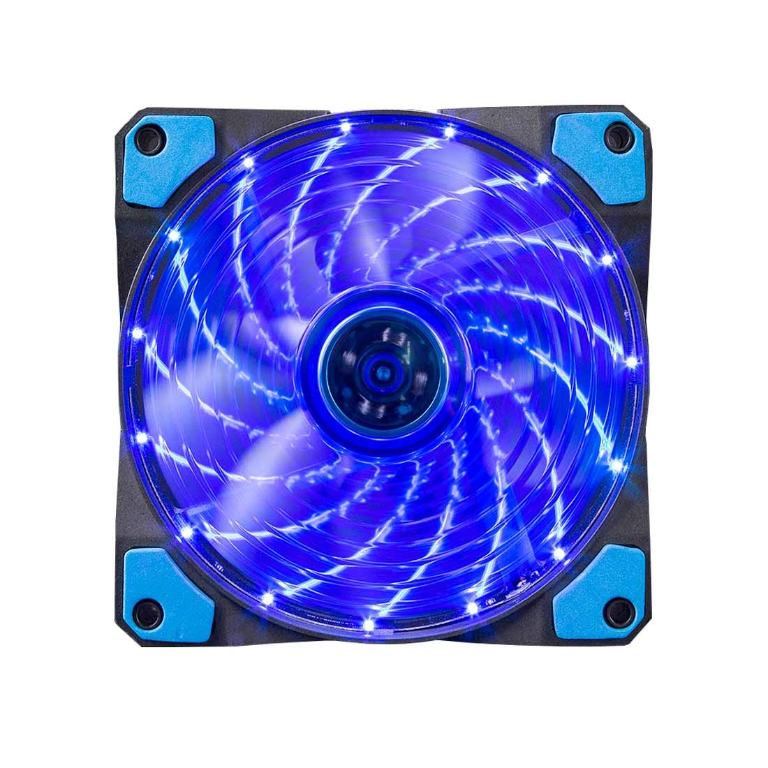 MARVO FN10RD - 120 mm Case Fan Cooling Fan for PC LED Anti-Vibration Low Noise Colour: Blue