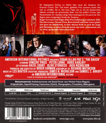 Der Rabe - Duell der Zauberer (The Raven) / Starbesetzter Edgar-Allan-Poe-Kultfilm (Pidax Film-Klassiker)