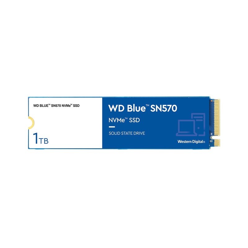 WD BLUE SN570 1TB M.2 2280 PCIe Gen3 NVMe up to 3500 MB/s read speed, Solid State Drive Blue 1TB SN570 - Upto 3,500MB/s