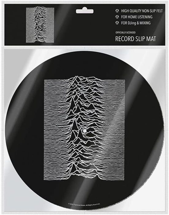 Joy Division Turntable Record Slip Mat for Mixing, DJ Scratching and Home Listening (Unknown Pleasures Design) - Official Merchandise