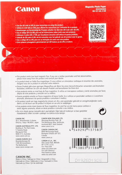Canon 3634C002 - Papel fotográfico (Blanco, A4, 5 hojas, PIXMA iP110 wb PIXMA E204 PIXMA G2501 PIXMA MG2550S PIXMA MG6650