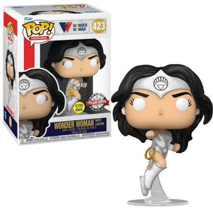 Wonder Woman 80th Anniversary White Lantern Glow-in-The-Dark Pop! Vinyl Figure - Entertainment Earth Exclusive
