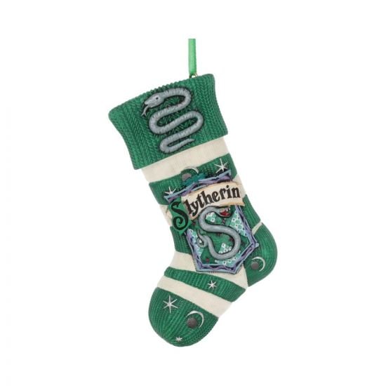 Nemesis Now Officially Licensed Harry Potter Slytherin Stocking Hanging Ornament, Resin, Green, one size