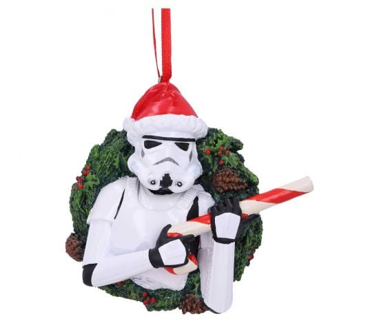 Nemesis Now Stormtrooper Wreath Hanging Ornament 9cm, Resin, White, Officially Licensed Stormtrooper Merchandise, Stormtrooper Christmas Decoration, Cast in the Finest Resin, Expertly Hand-Painted