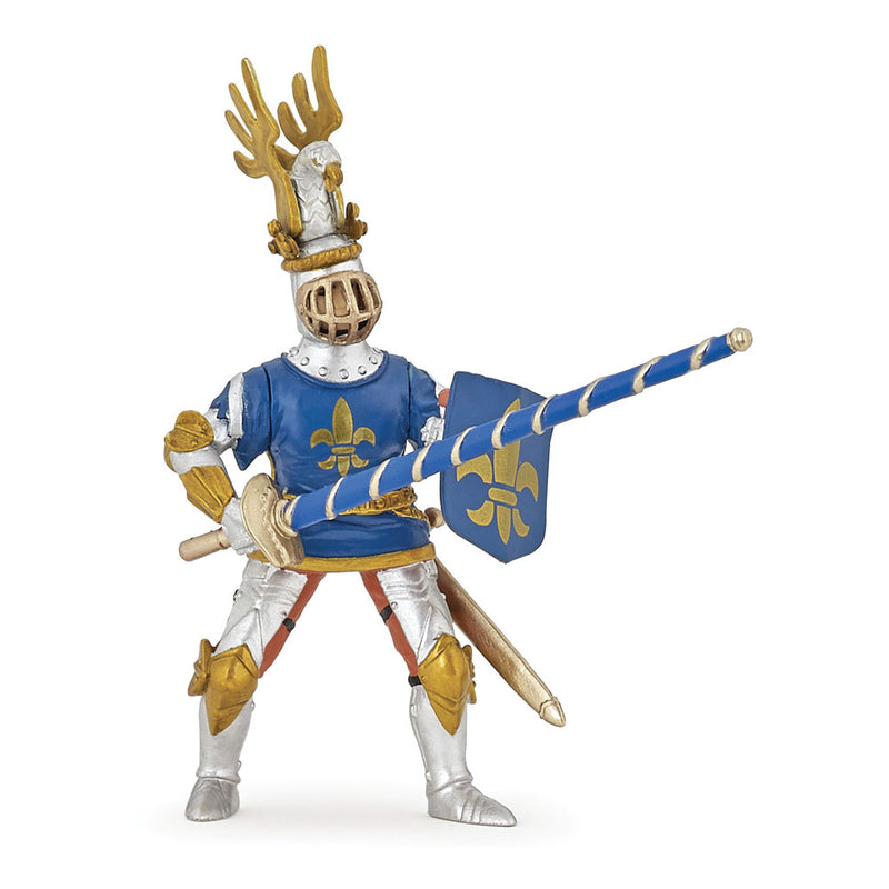 PAPO Fantasy World Blue Knight Fleur de Lys Toy Figure, Silver/Blue (39788)