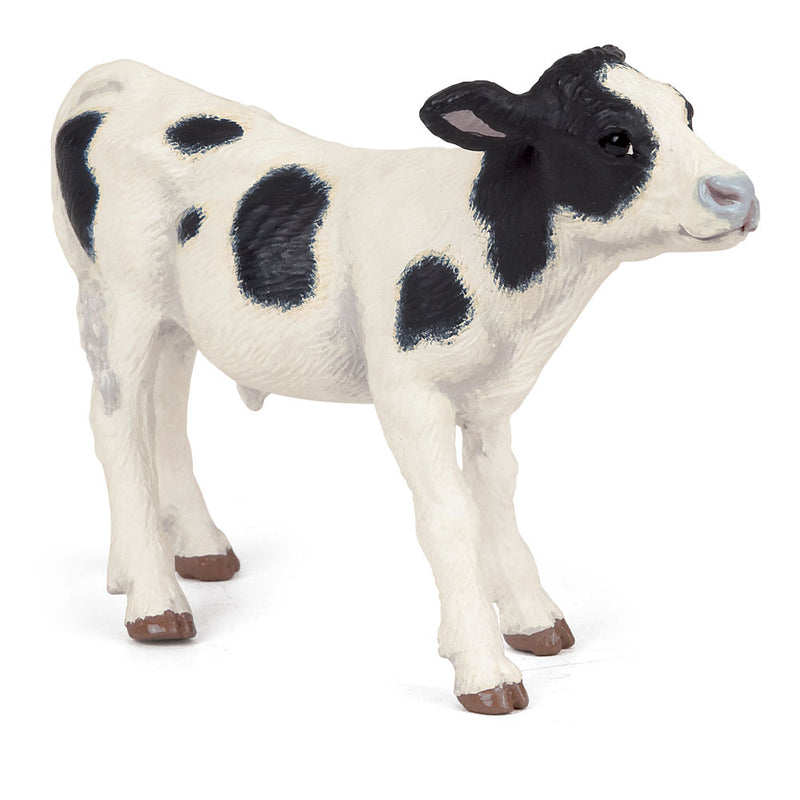 PAPO Farmyard Friends Black and White Calf Toy Figure, Black/White (51149)