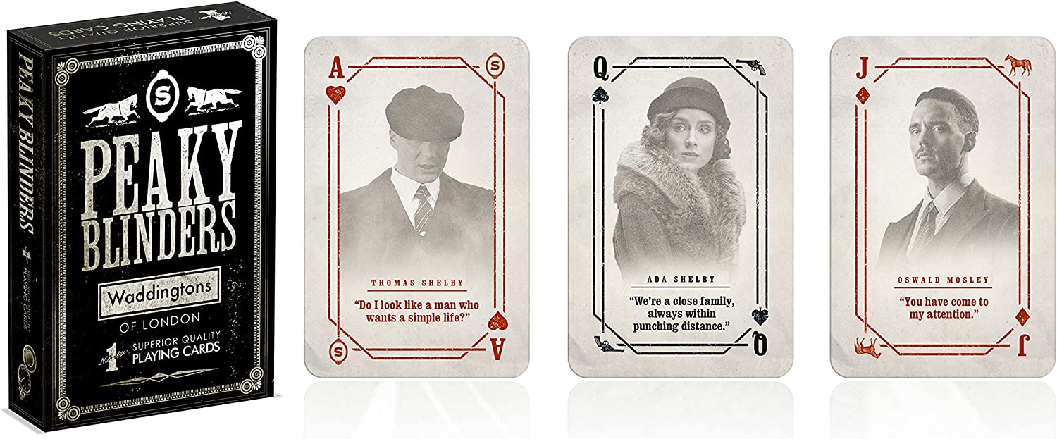 Waddingtons Number 1 Peaky Blinders Playing Card Game, Enter The World of Tommy Shelby and Play with Arthur, Polly, Ada, Lizzie, Michael and Finn, Gift and Toy for Boys, Girls and Adults Aged 6 Plus
