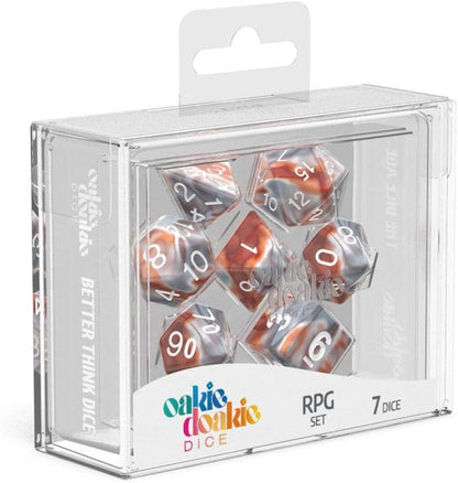 Oakie Doakie Dice RPG Set Gemidice - Silver-Rust (7) 104 mm x 79 mm x 36 mm Silver-rust