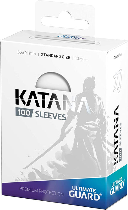 Ultimate Guard Katana Card Sleeves, 100 Standard Size TCG Sleeves, 66 x 91mm, White Back, Tournament Sleeves, No PVC & Acid-Free, High Clarity
