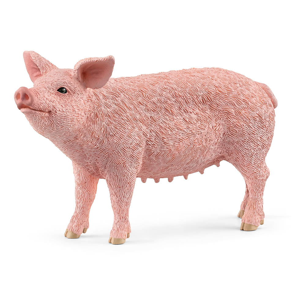 SCHLEICH Farm World Pig Toy Figure, Pink (13933)