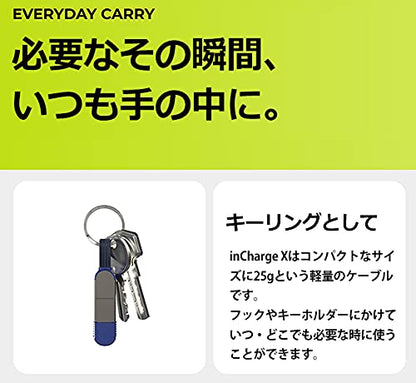 Rolling Square inCharge X 6-In-1 Charge and Data Cable, Lava Black