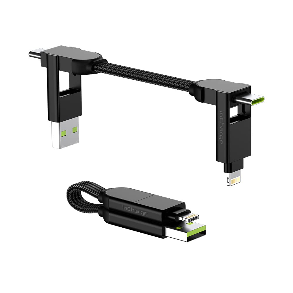 Rolling Square inCharge X 6-In-1 Charge and Data Cable, Lava Black