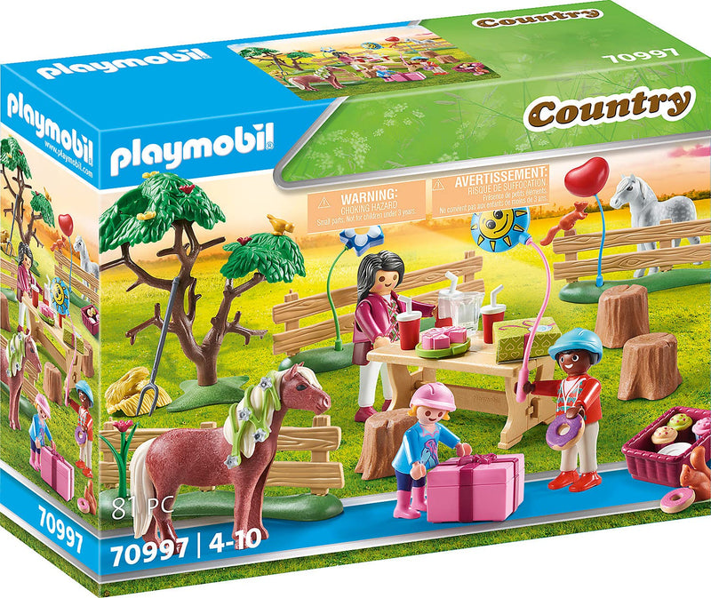 PLAYMOBIL Country 70997 Kindergeburtstag auf dem Ponyhof, Spielzeug für Kinder ab 4 Jahren Single