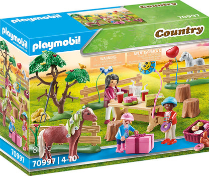 PLAYMOBIL Country 70997 Kindergeburtstag auf dem Ponyhof, Spielzeug für Kinder ab 4 Jahren Single