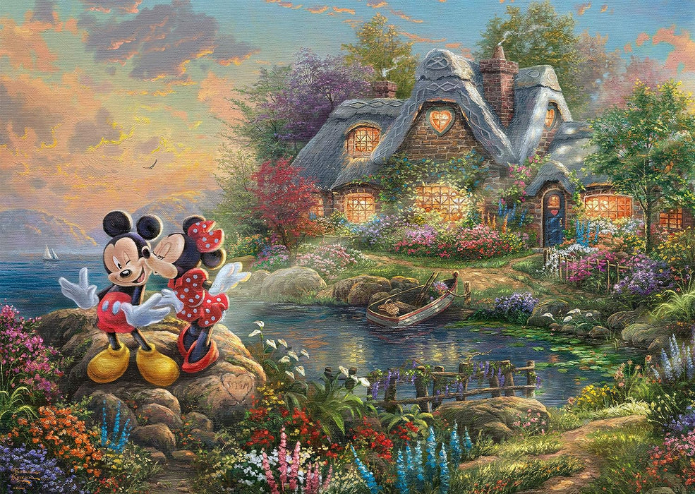 Schmidt Spiele | Thomas Kinkade: Disney Mickey & Minnie Sweetheart Cove 2021 edition (1000 piece) | Jigsaw Puzzle | Ages 12+ Multi-color Disney Mickey & Minnie Sweetheart Cove 2021