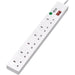 6-Outlet Surge Protector British Bs1363A Plug 220-250V Ac