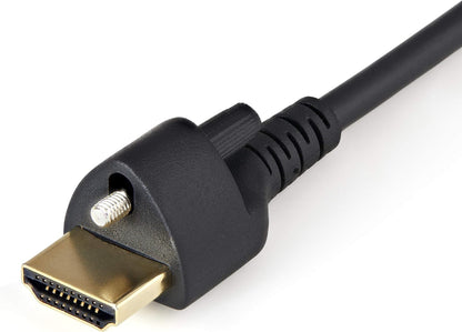 StarTech.com 1m(3ft) HDMI Cable with Locking Screw - 4K 60Hz HDR - High Speed HDMI 2.0 Monitor Cable with Locking Screw Connector for Secure Connection - HDMI Cable with Ethernet - M/M (HDMM1MLS